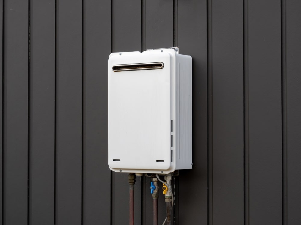 Modern,External,Continuous,Flow,Gas,Water,Heater,Mounted,On,House